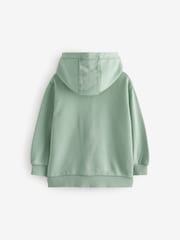 smALLSAINTS Green Oversized Underground Zip 100% Cotton Hoodie - Image 6 of 7