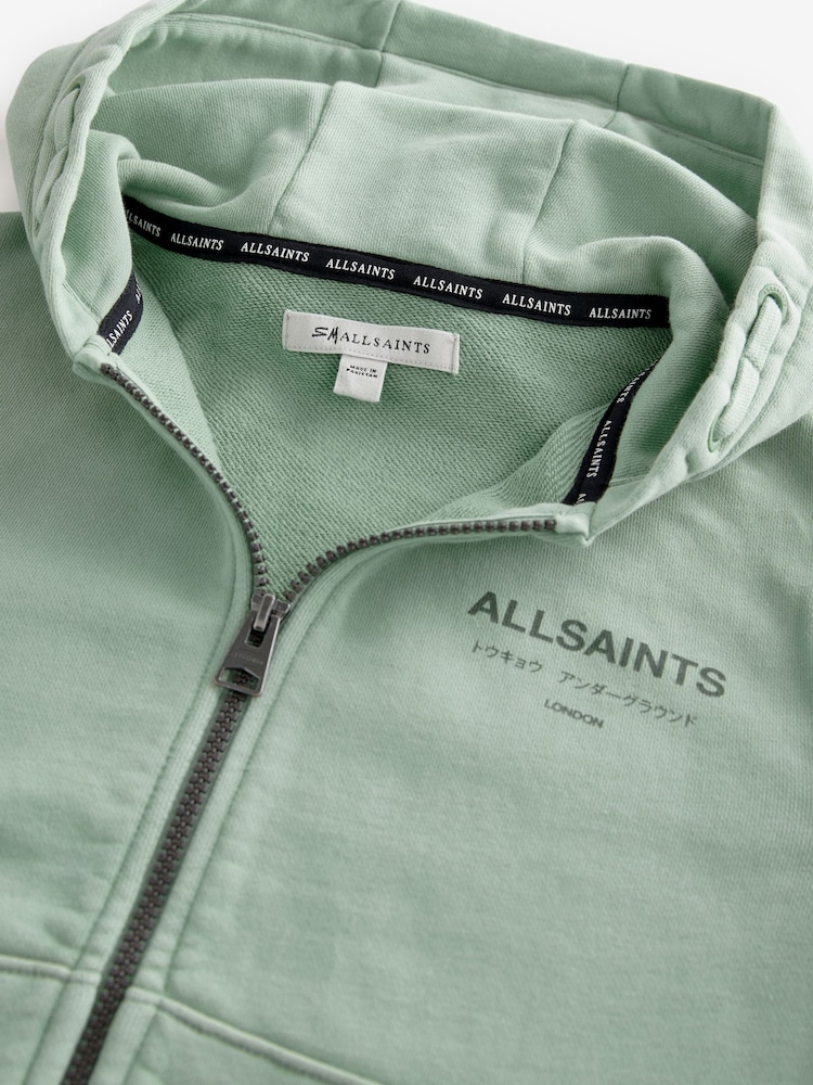 smALLSAINTS Green Oversized Underground Zip 100% Cotton Hoodie - Image 7 of 7