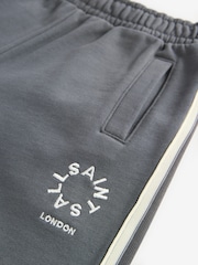 smALLSAINTS Charcoal Grey Tierra Logo Wide Leg 100% Cotton Joggers - Image 9 of 9