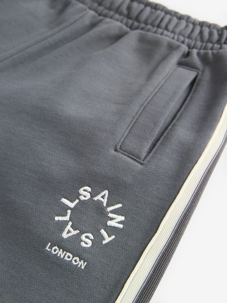 smALLSAINTS Charcoal Grey Tierra Logo Wide Leg 100% Cotton Joggers - Image 9 of 9
