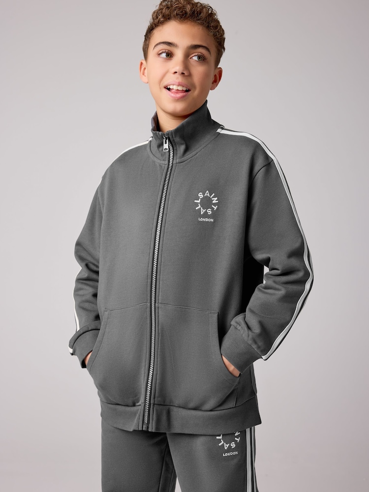 smALLSAINTS Tierra Logo Funnel Neck Zip Through Jacket - Image 1 of 8