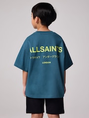 smALLSAINTS Navy/Lime Oversized Underground Crew 100% Cotton T-Shirt - Image 3 of 9