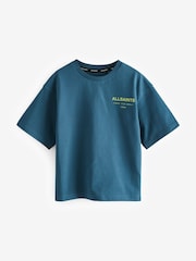 smALLSAINTS Navy/Lime Oversized Underground Crew 100% Cotton T-Shirt - Image 6 of 9