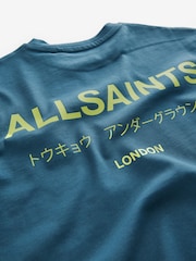 smALLSAINTS Navy/Lime Oversized Underground Crew 100% Cotton T-Shirt - Image 9 of 9