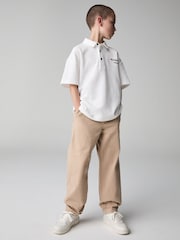 smALLSAINTS Tan Brown Boys Buck Tapered Leg Relaxed Trousers - Image 1 of 10