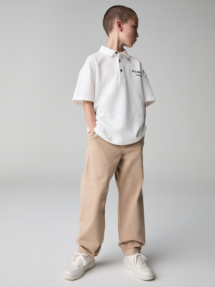 smALLSAINTS Tan Brown Boys Buck Tapered Leg Relaxed Trousers - Image 1 of 10