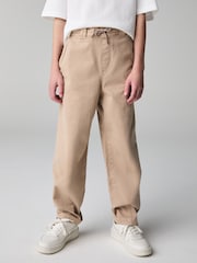 smALLSAINTS Tan Brown Boys Buck Tapered Leg Relaxed Trousers - Image 3 of 10