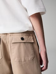 smALLSAINTS Tan Brown Boys Buck Tapered Leg Relaxed Trousers - Image 5 of 10