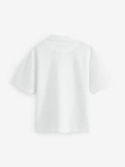 smALLSAINTS Boys Oversized Rafa Textured Short Sleeve 100% Cotton Polo Shirt - Image 4 of 8