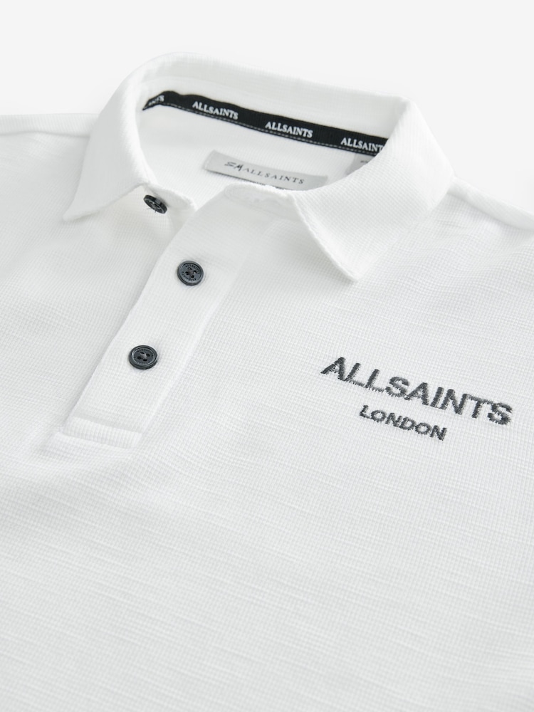 smALLSAINTS Boys Oversized Rafa Textured Short Sleeve 100% Cotton Polo Shirt - Image 5 of 8