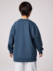 smALLSAINTS Navy Oversized Biggy Logo Crew Sweatshirt - Image 3 of 8