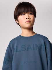 smALLSAINTS Navy Oversized Biggy Logo Crew Sweatshirt - Image 4 of 8