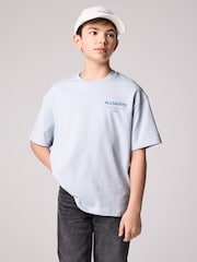 smALLSAINTS Light Blue Oversized Underground Crew 100% Cotton T-Shirt - Image 1 of 8