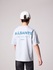smALLSAINTS Light Blue Oversized Underground Crew 100% Cotton T-Shirt - Image 2 of 8