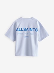 smALLSAINTS Light Blue Oversized Underground Crew 100% Cotton T-Shirt - Image 6 of 8