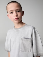 smALLSAINTS Grey Oversized Pocket Washed Crew T-Shirt - Image 3 of 8
