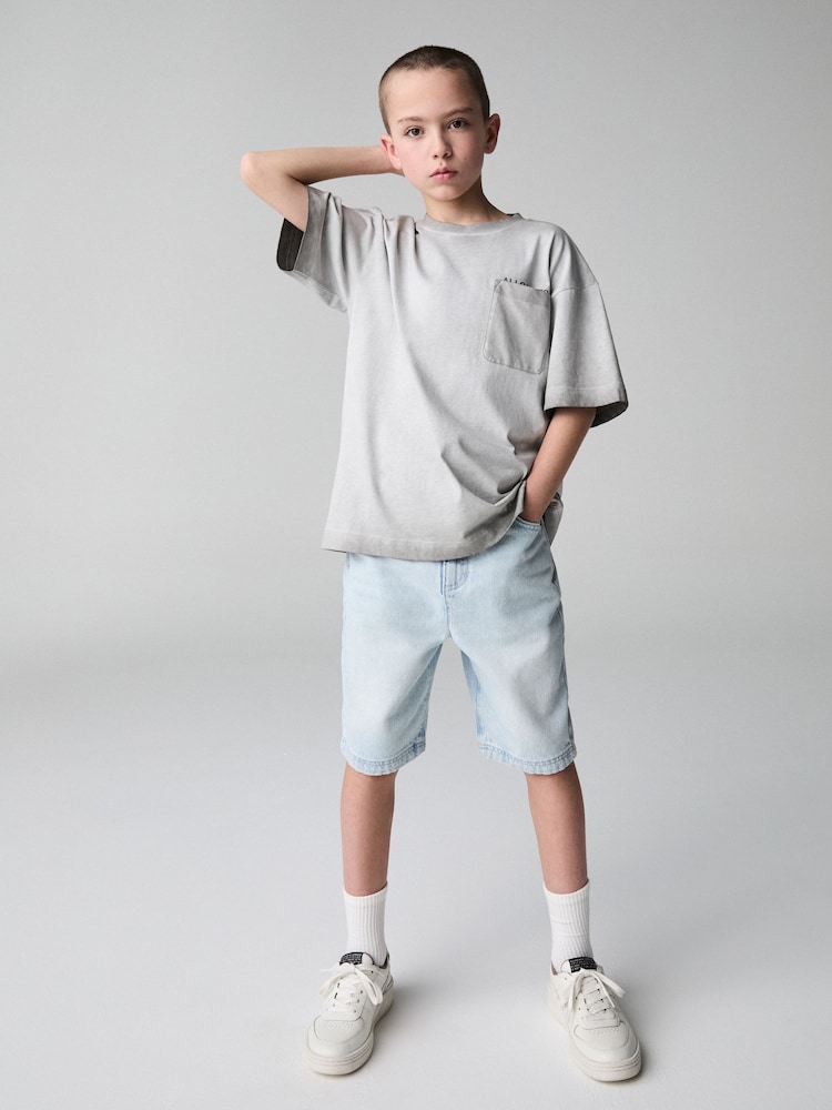 Gri - smALLSAINTS Tricou supradimensionat cu buzunar spalat - Image 4 of 8