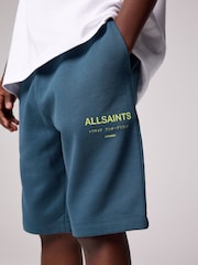 smALLSAINTS Navy/Lime Underground Sweat Shorts - Image 4 of 11