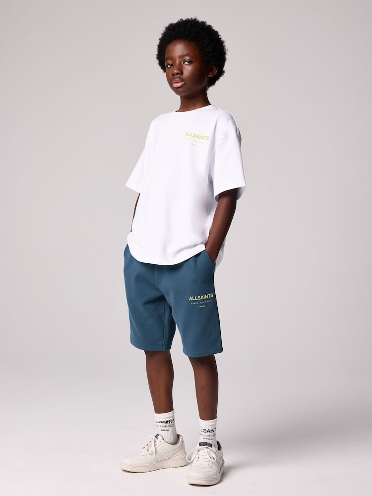 smALLSAINTS Navy/Lime Underground Sweat Shorts - Image 5 of 11