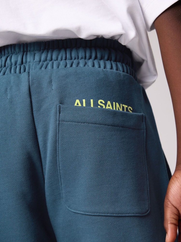 smALLSAINTS Navy/Lime Underground Sweat Shorts - Image 6 of 11