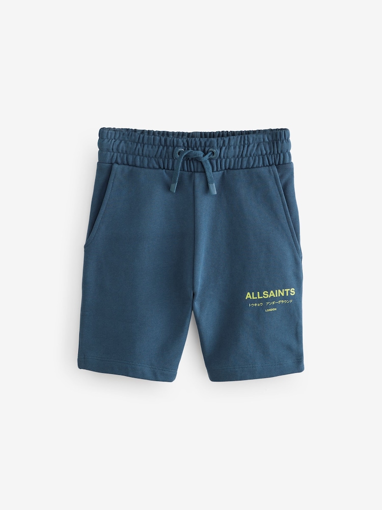 smALLSAINTS Navy/Lime Underground Sweat Shorts - Image 7 of 11