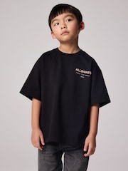 smALLSAINTS Black/Pink Oversized Underground Crew 100% Cotton T-Shirt - Image 2 of 8