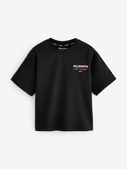 smALLSAINTS Black/Pink Oversized Underground Crew 100% Cotton T-Shirt - Image 5 of 8