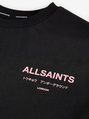 smALLSAINTS Black/Pink Oversized Underground Crew 100% Cotton T-Shirt - Image 7 of 8