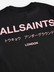 smALLSAINTS Black/Pink Oversized Underground Crew 100% Cotton T-Shirt - Image 8 of 8
