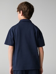 smALLSAINTS Navy Boys Underground 100% Cotton Polo Shirt and Sweat Shorts Set - Image 3 of 6