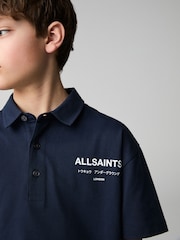 smALLSAINTS Navy Boys Underground 100% Cotton Polo Shirt and Sweat Shorts Set - Image 5 of 6
