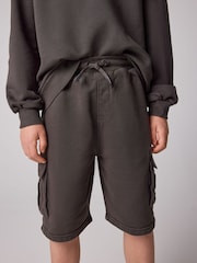 smALLSAINTS Black Oversized Underground Sweatshirt and Cargo Short Boys Set - Image 6 of 11