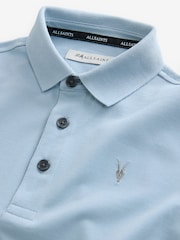 smALLSAINTS Light Blue Boys 100% Cotton Short Sleeve Polo Shirt - Image 6 of 7