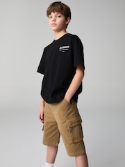 smALLSAINTS Tan Brown Boys Cargo Shorts - Image 6 of 9