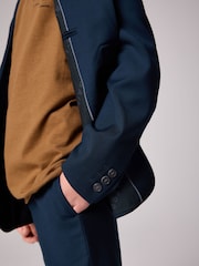 smALLSAINTS Navy Boys Slim Fit Moad Suit Jacket - Image 5 of 10