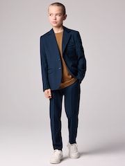 smALLSAINTS Navy Boys Slim Fit Moad Suit Jacket - Image 6 of 10