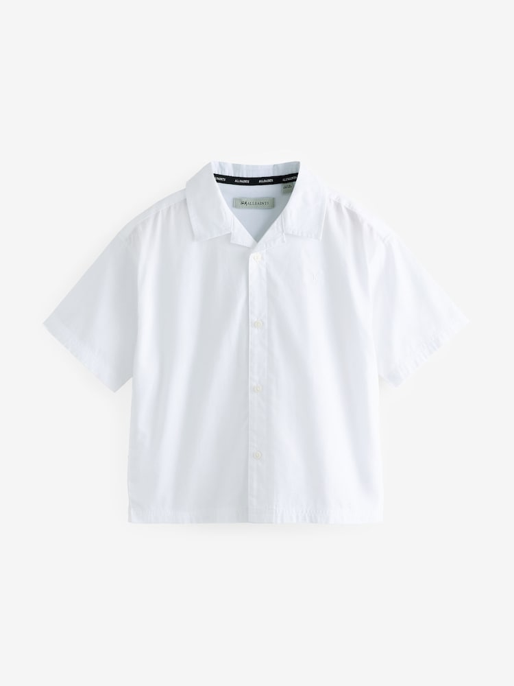smALLSAINTS White 100% Cotton Venice Revere Collar Ramskull Shirt - Image 4 of 7