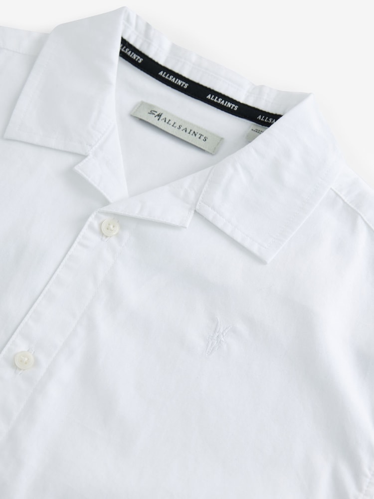 smALLSAINTS White 100% Cotton Venice Revere Collar Ramskull Shirt - Image 6 of 7