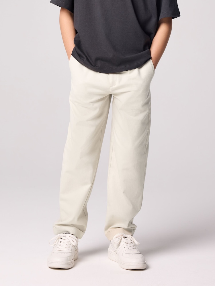 smALLSAINTS Beige Boys Relaxed Fit Sainte Suit 100% Cotton Trousers - Image 1 of 9