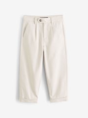 smALLSAINTS Beige Boys Relaxed Fit Sainte Suit 100% Cotton Trousers - Image 5 of 9