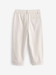 smALLSAINTS Beige Boys Relaxed Fit Sainte Suit 100% Cotton Trousers - Image 6 of 9