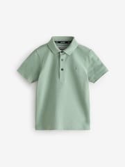 smALLSAINTS Green Boys 100% Cotton Short Sleeve Polo Shirt - Image 3 of 7
