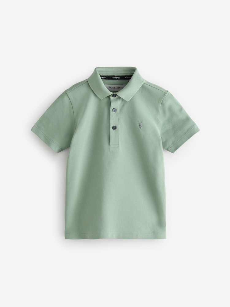 smALLSAINTS Green Boys 100% Cotton Short Sleeve Polo Shirt - Image 3 of 7