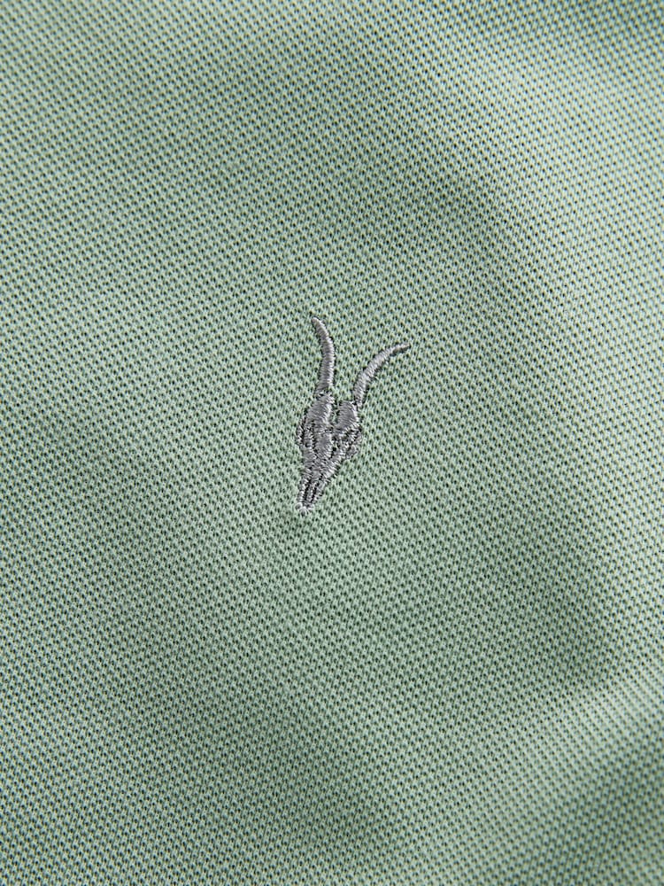 smALLSAINTS Green Boys 100% Cotton Short Sleeve Polo Shirt - Image 6 of 7