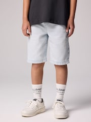 smALLSAINTS Light Blue Denim Boys Switch Shorts - Image 1 of 7