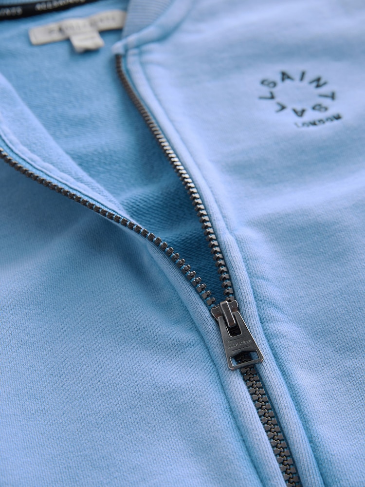 smALLSAINTS Mid Blue Boys Tierra Rocco Sweat Bomber 100% Cotton Jacket - Image 8 of 9