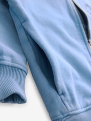 smALLSAINTS Mid Blue Boys Tierra Rocco Sweat Bomber 100% Cotton Jacket - Image 9 of 9