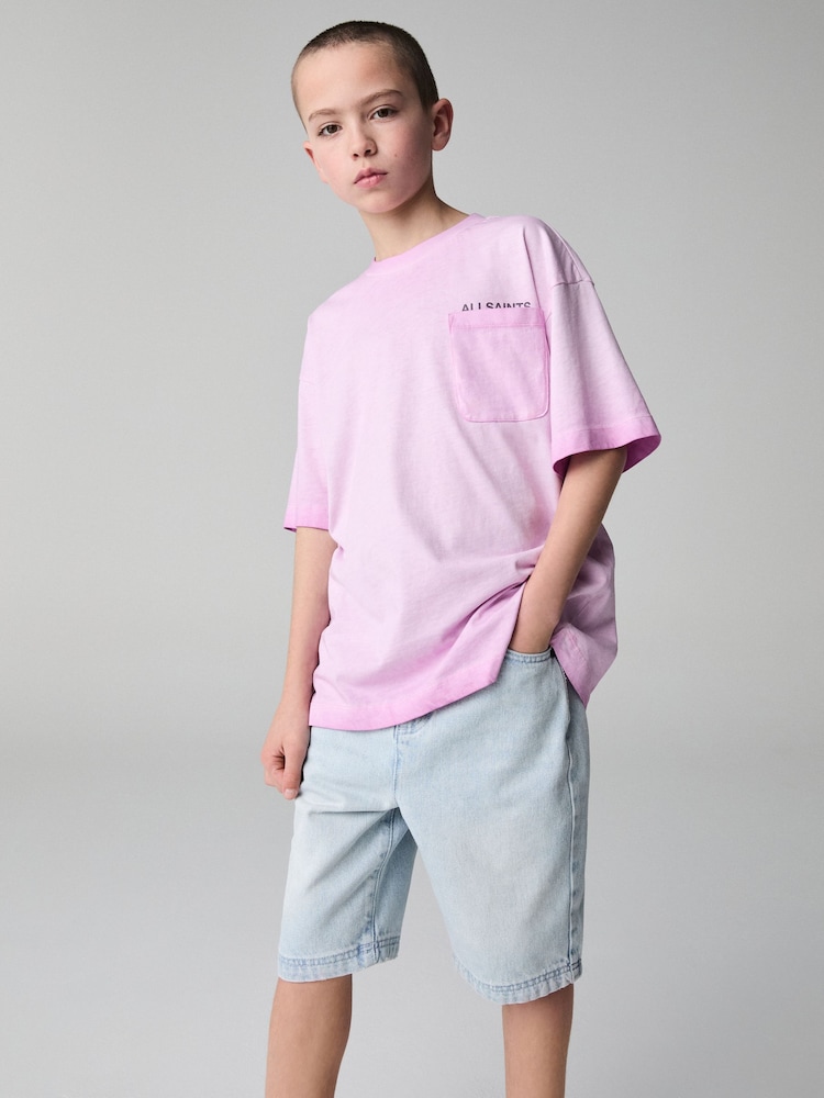 أرجواني - smALLSAINTS Oversized Pocket Washed Crew T-Shirt - صورة 1 من 8