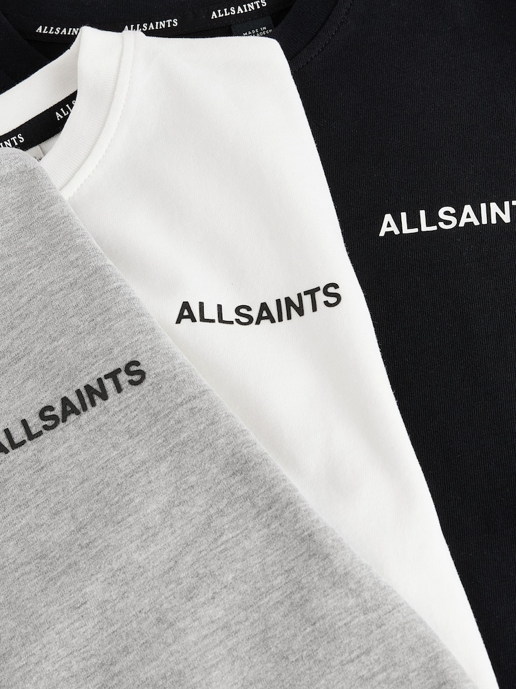 smALLSAINTS Black/White Boys Logo Crew Relaxed 100% Cotton T-Shirts 3 Pack - Image 8 of 8