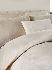 Natural Champagne 100% Cotton Waffle 300 Thread Count Sateen Duvet Cover and Pillowcase Set - Image 2 of 4